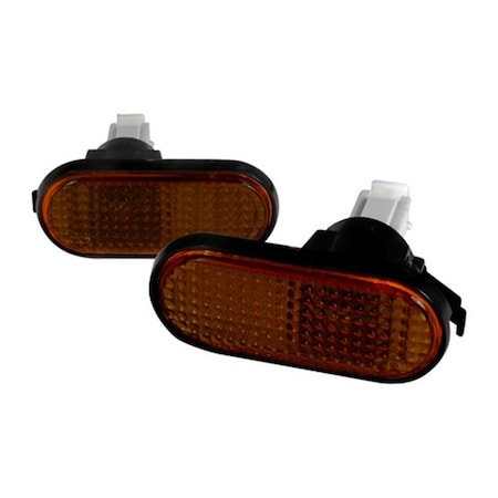 Overtime Flat Type Side Marker Lights for 92 to 95 Honda Civic Smoke Amber - 6 x 7 x 7 in. OV3184340